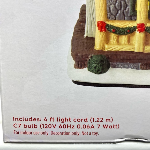 Christmas Village Country Holiday Time Trading Post Lights Up - Picture 3 of 5